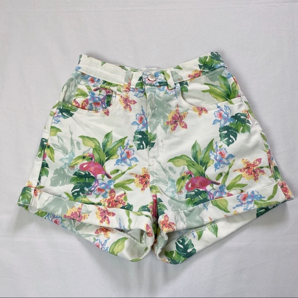 American Apparel high waisted white denim shorts